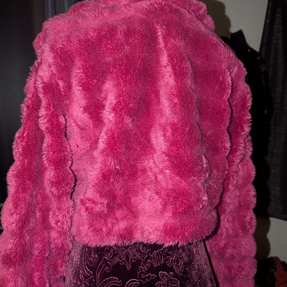 Dots Fuchsia Teddy Jacket - Picture 2 of 3